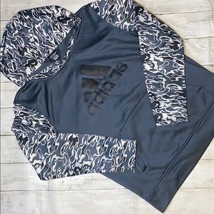 Adidas Boys Long Sleeve Pullover Hoodie Sweatshirt